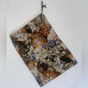 Cat Print Tapestry Satchel